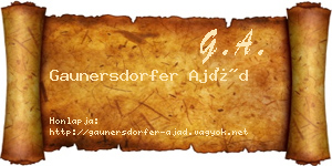 Gaunersdorfer Ajád névjegykártya